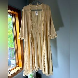 NWT Krazy Kat mid length coverup, tan, XXL